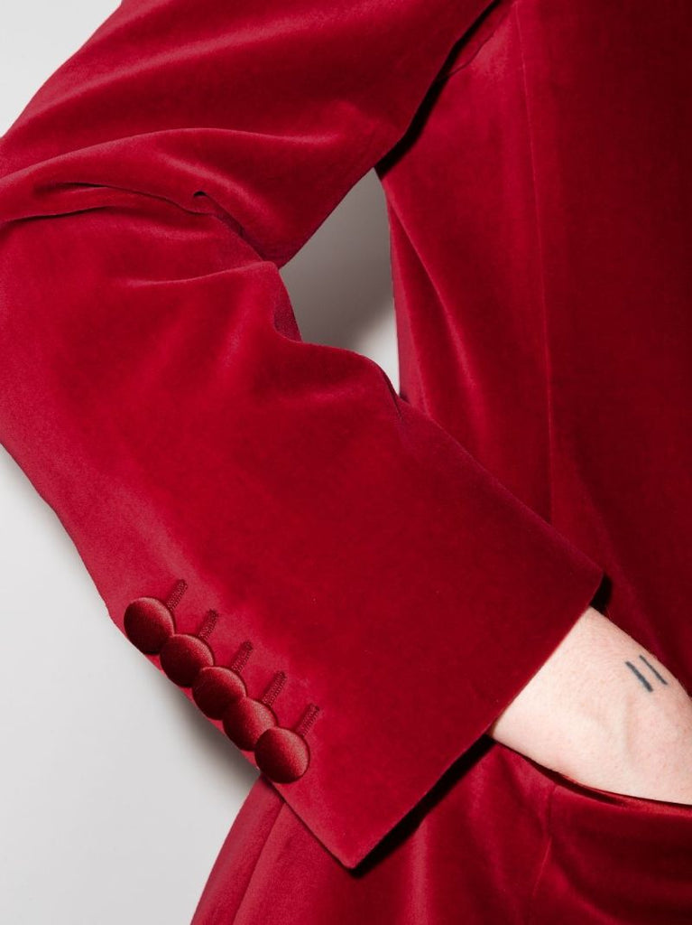 Single-breasted Velvet Blazer