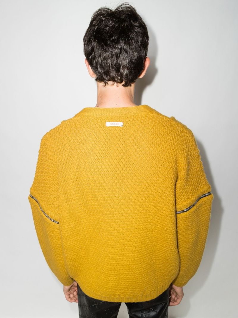 Yellow Cable-knit Wool Sweater