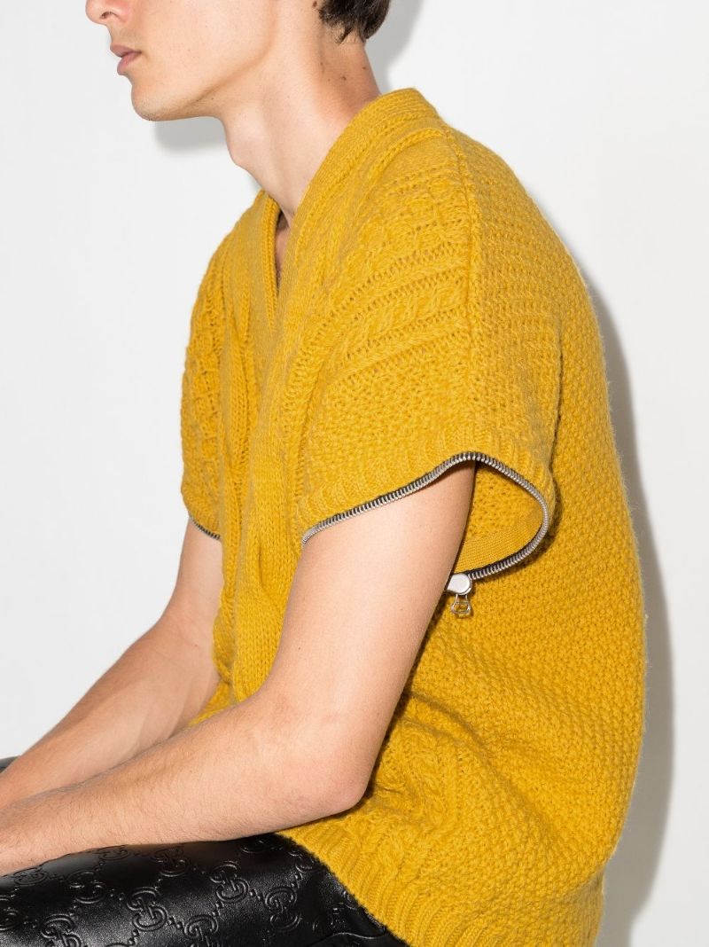 Yellow Cable-knit Wool Sweater