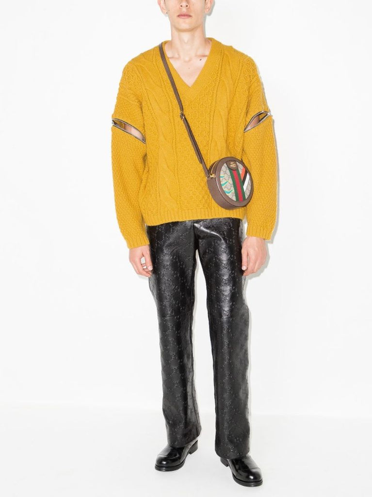 Yellow Cable-knit Wool Sweater