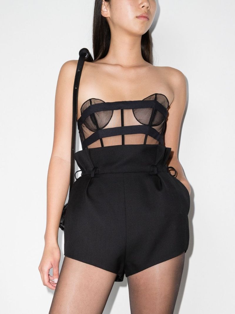 Sheer-panel Detail Corset
