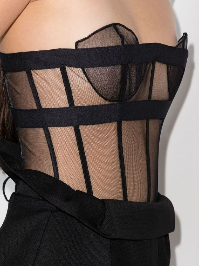 Sheer-panel Detail Corset
