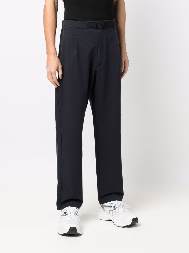 Blue Belted Straight Leg Trousers