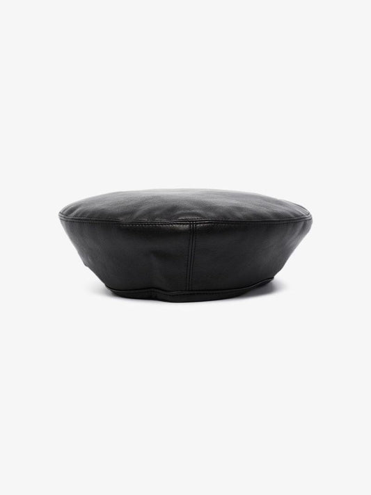 Black Freida Faux Leather Beret