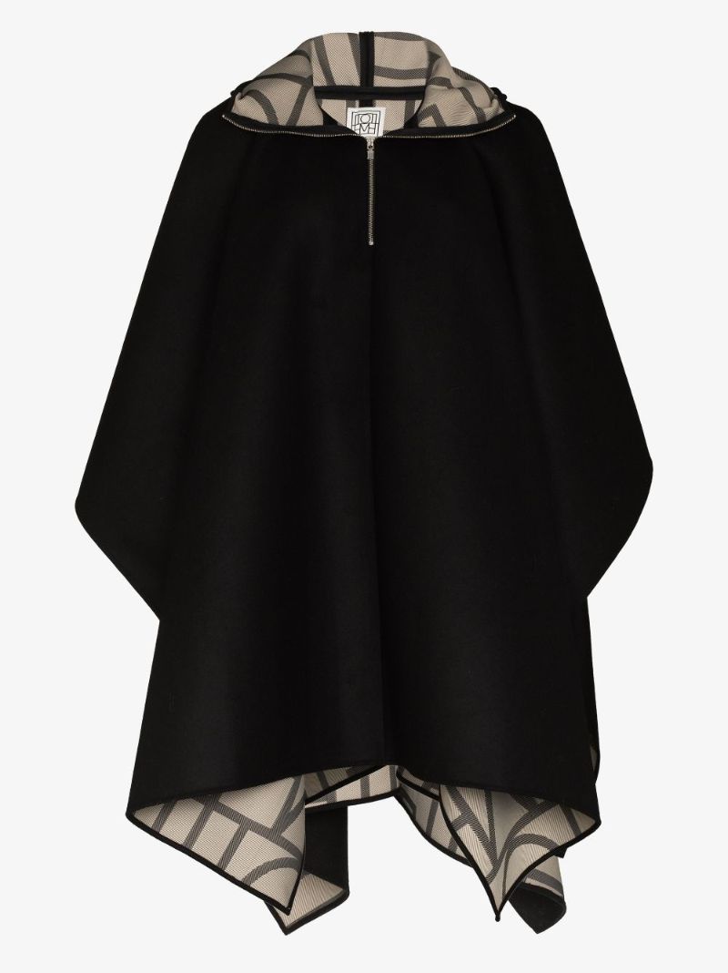 Hooded Wool Poncho