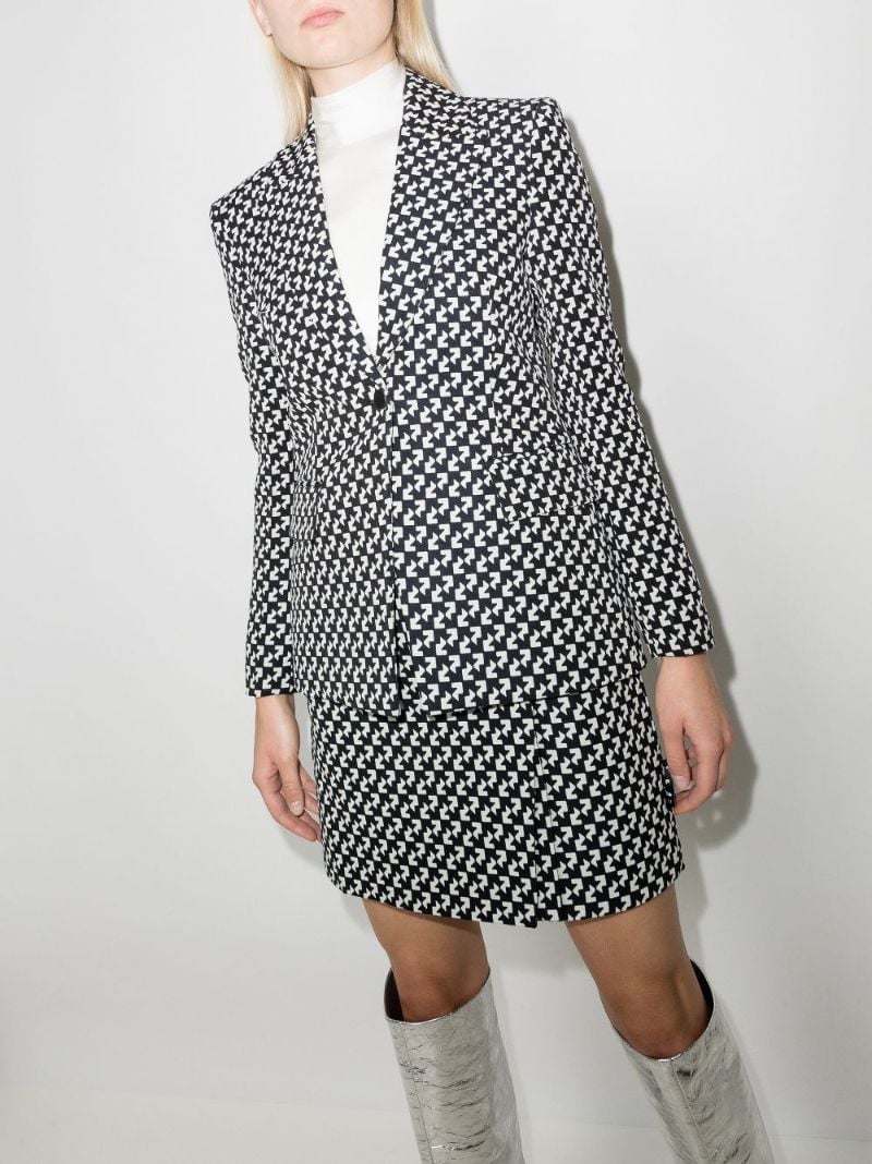 Geometric Print Single-breasted Blazer