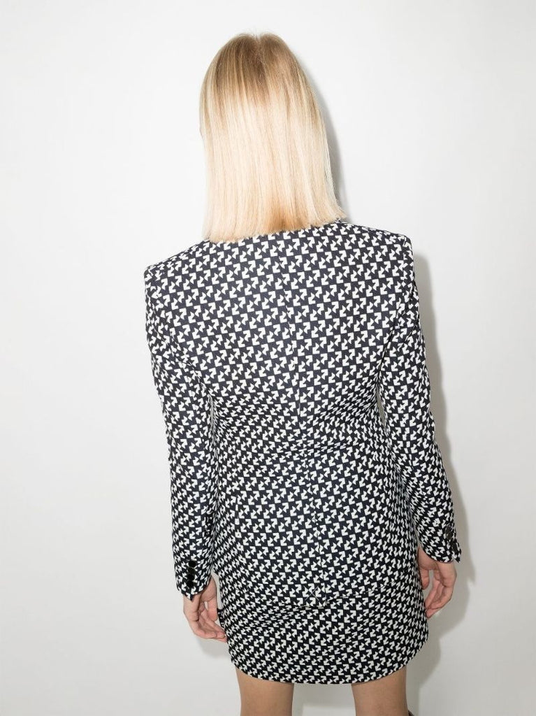 Geometric Print Single-breasted Blazer