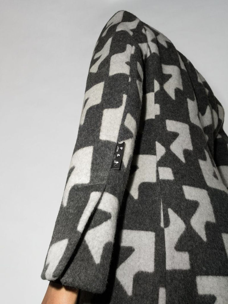 Geometric Pattern Wool Coat