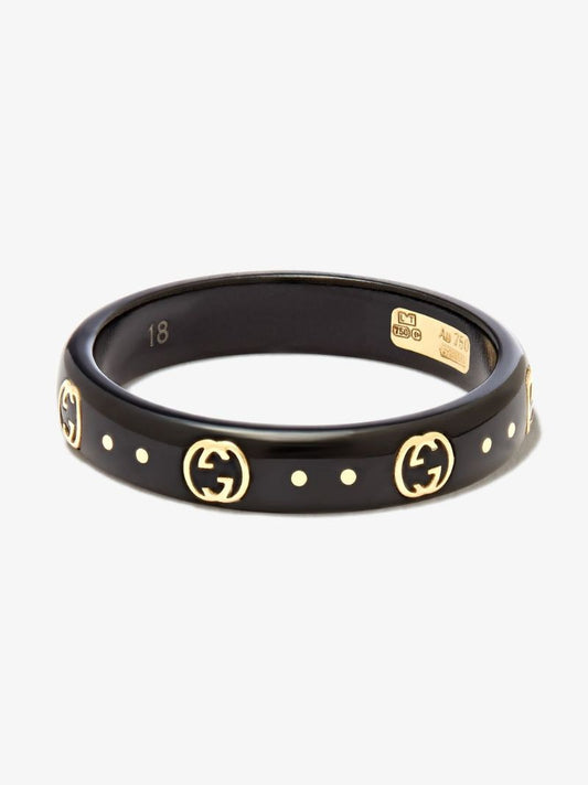 Gcci Blk 18k Yg Gg Logo Rng