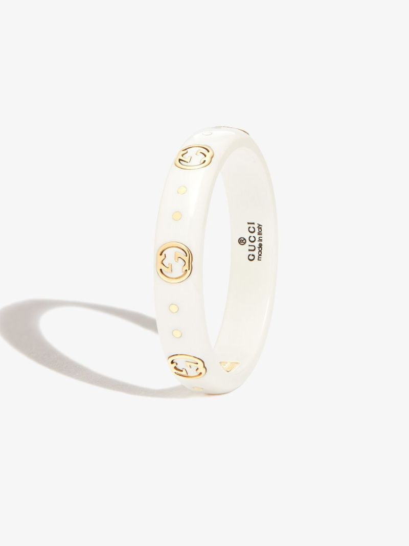 Gcci Wht 18k Yg Gg Logo Rng