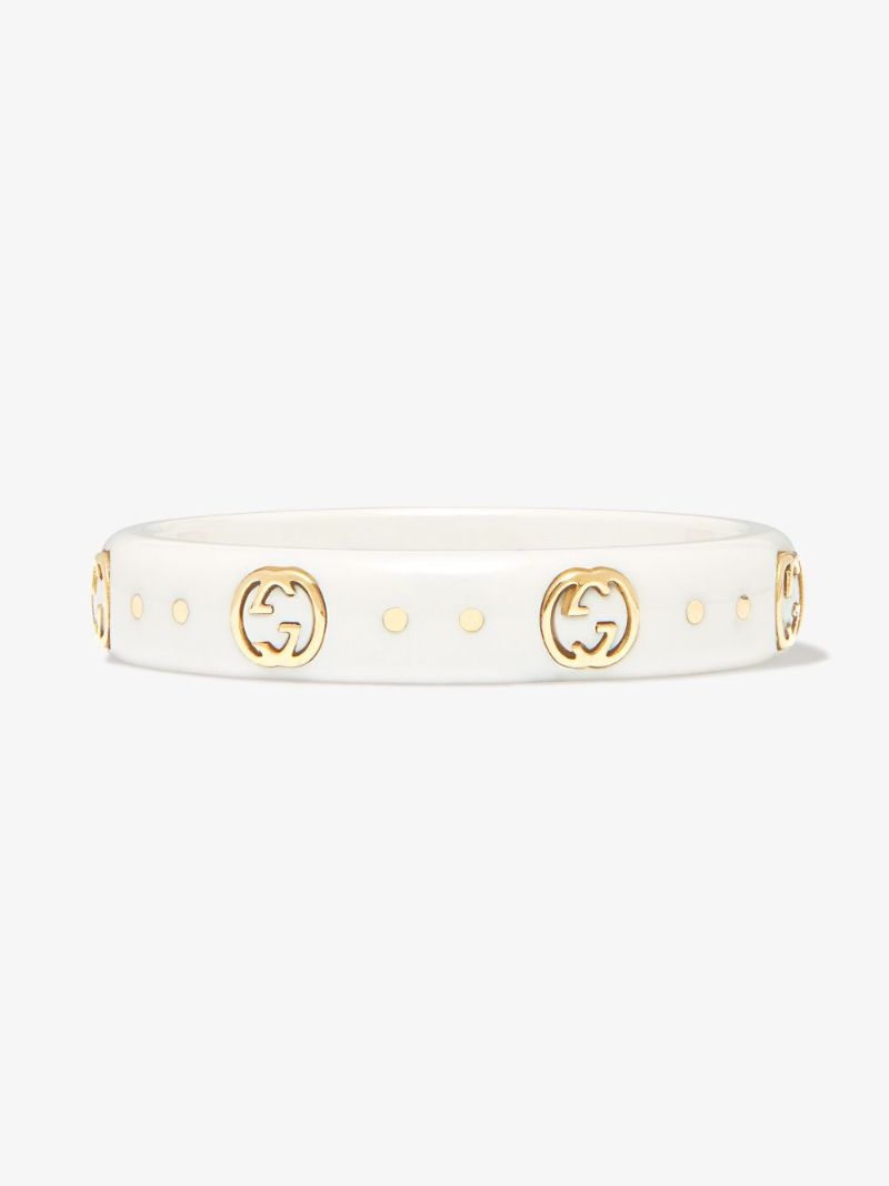 Gcci Wht 18k Yg Gg Logo Rng
