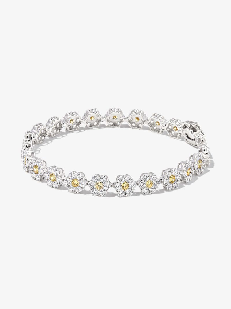 Sterling Silver Crystal Flower Tennis Bracelet