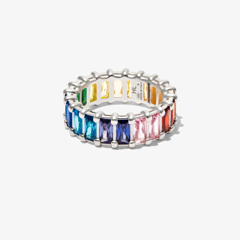 Sterling Silver Rainbow Crystal Eternity Ring