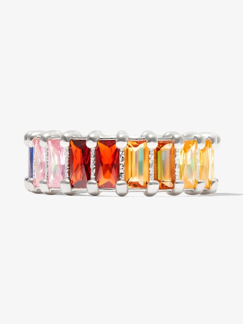 Sterling Silver Rainbow Crystal Eternity Ring