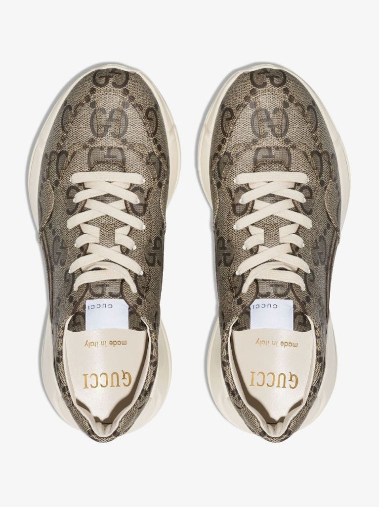 Neutral Gg Rhyton Jacquard Sneakers