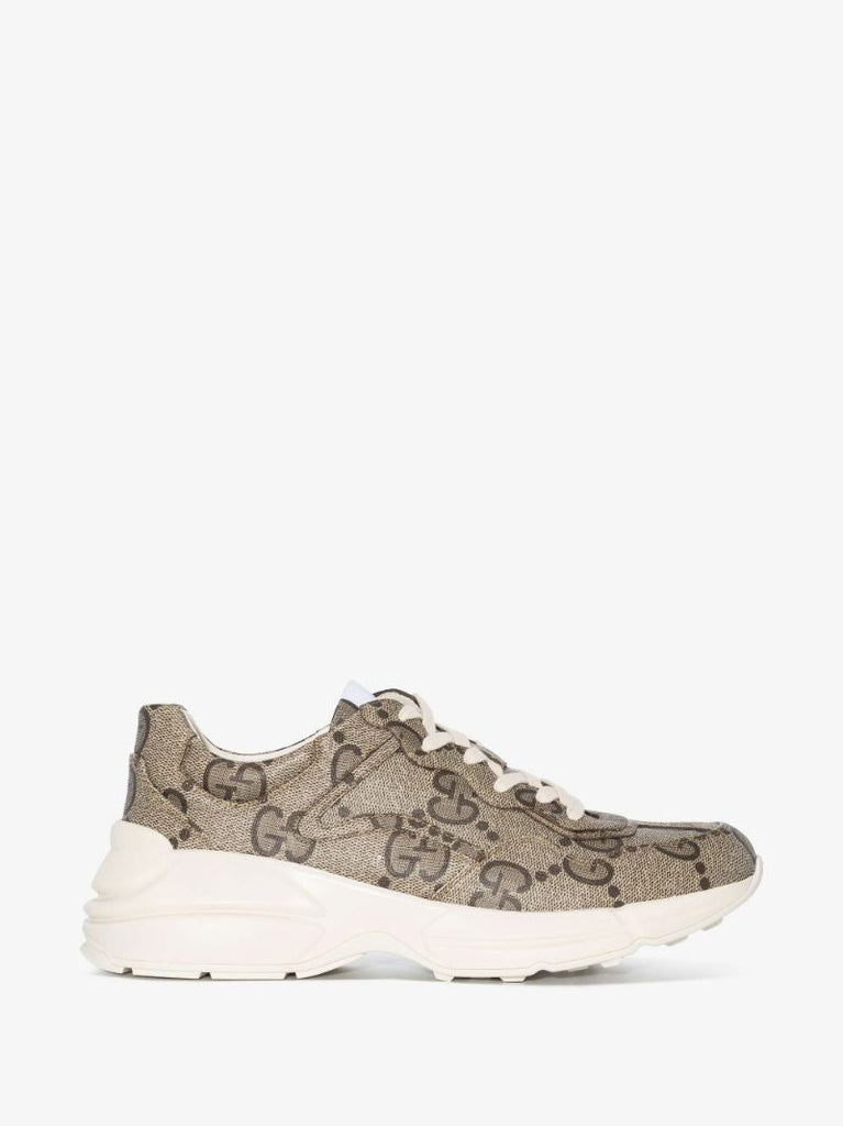 Neutral Gg Rhyton Jacquard Sneakers