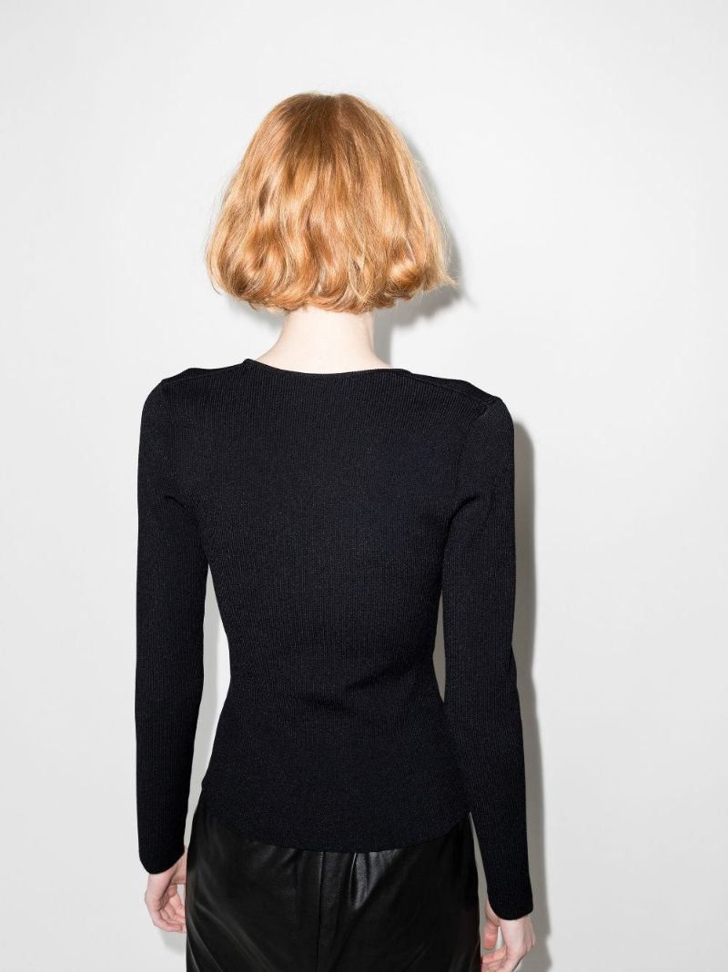 Sweetheart Neck Ribbed Knit Top
