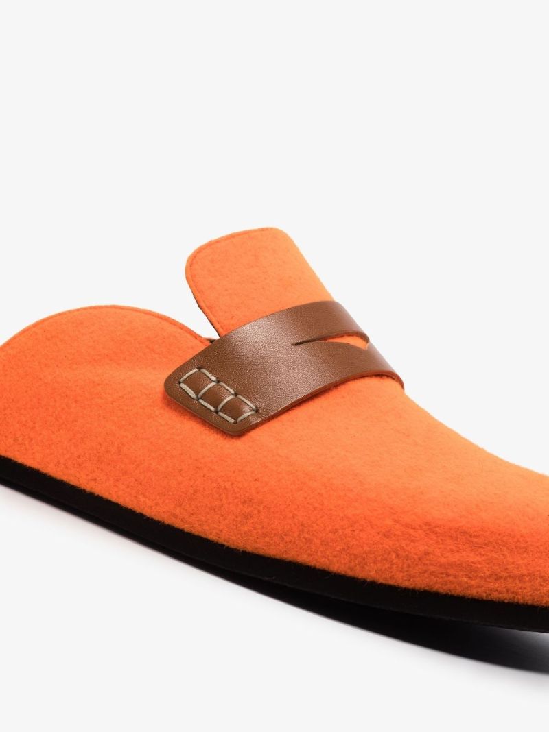 Orange Felt Loafers