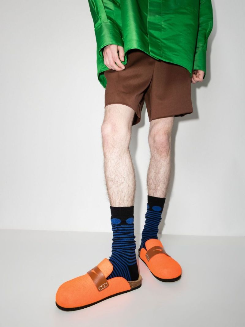 Orange Felt Loafers