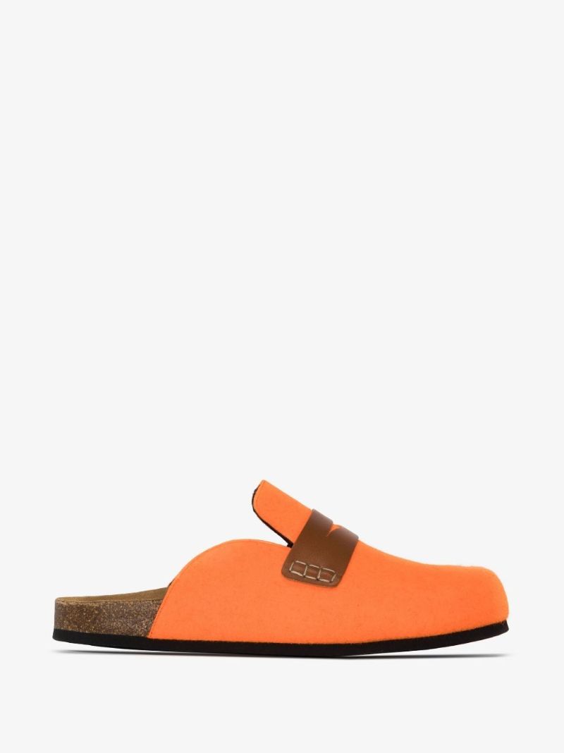 Orange Felt Loafers