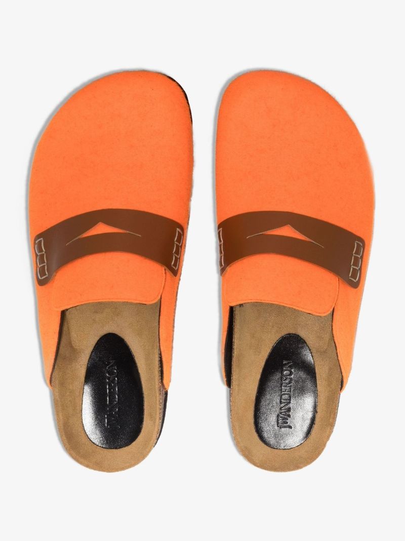 Orange Felt Loafers