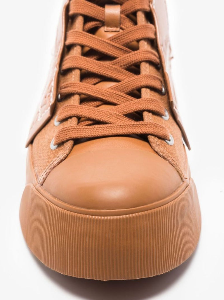 Brown High Top Leather Sneakers