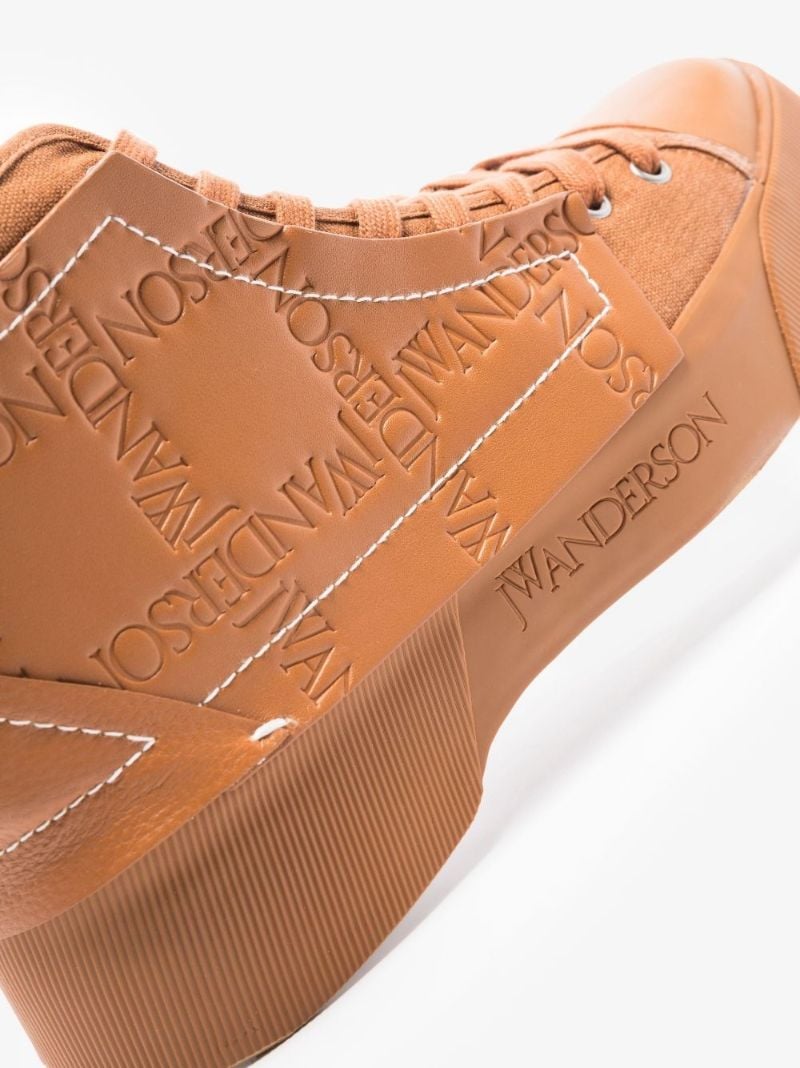 Brown High Top Leather Sneakers