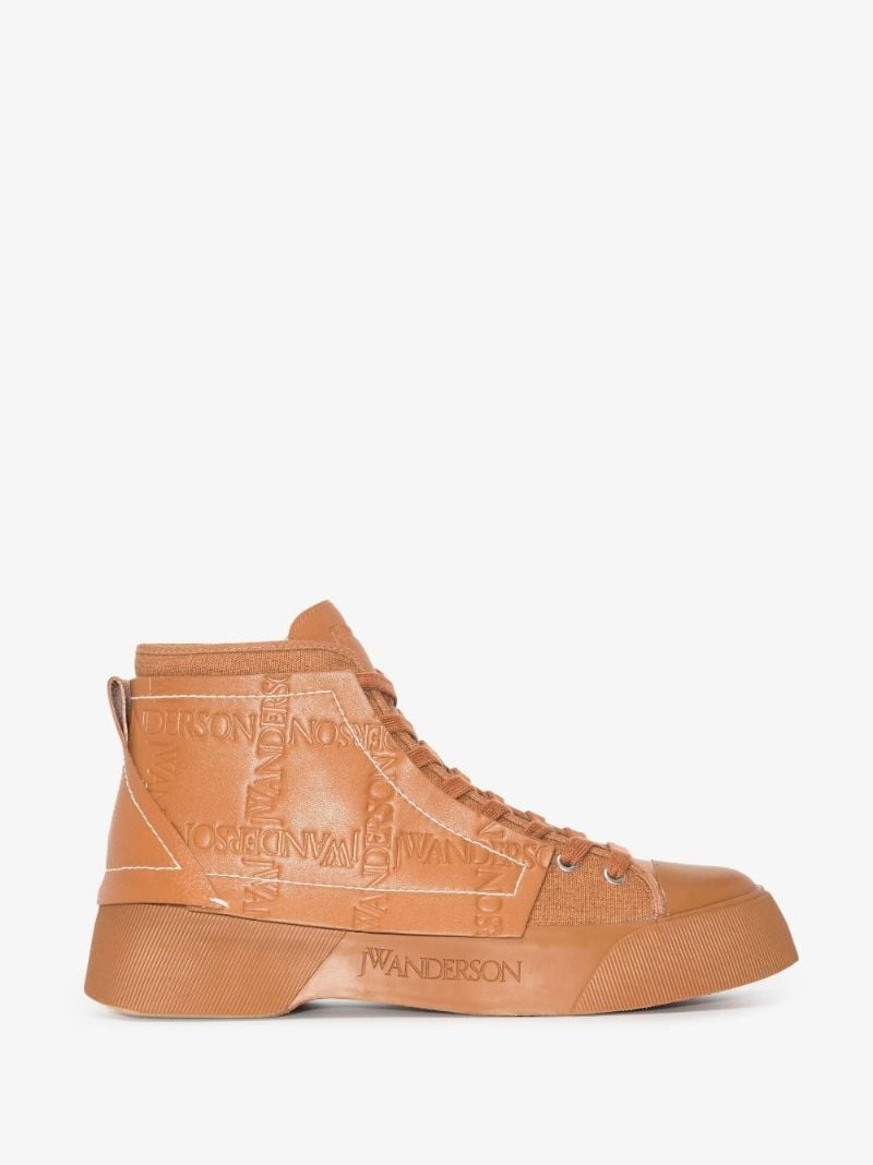 Brown High Top Leather Sneakers