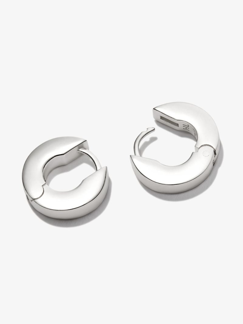 Sterling Silver Edge Huggie Earrings