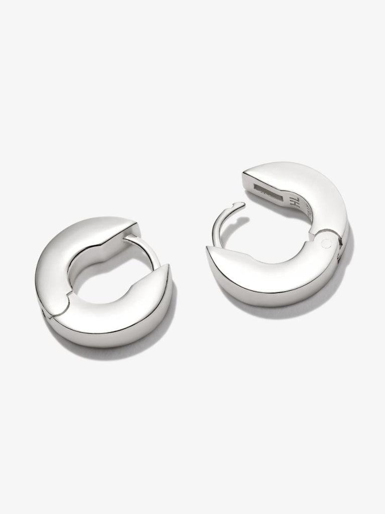 Sterling Silver Edge Huggie Earrings