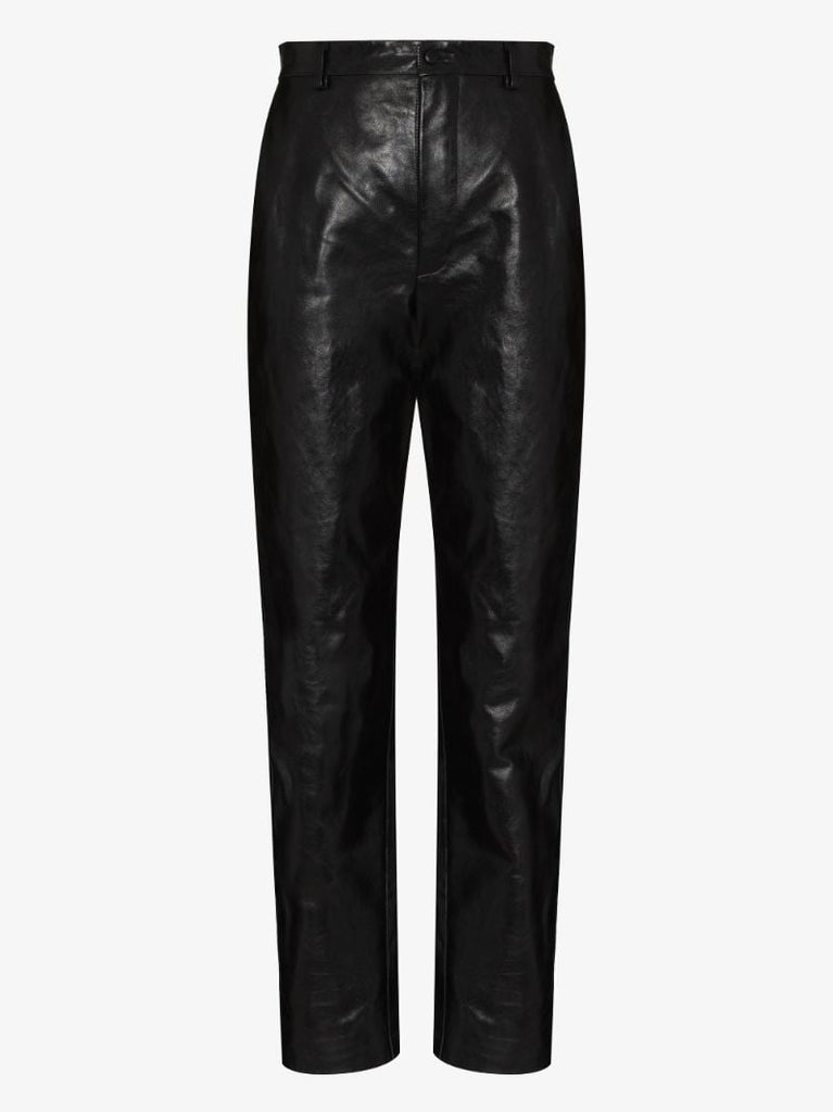 High Waist Leather Trousers