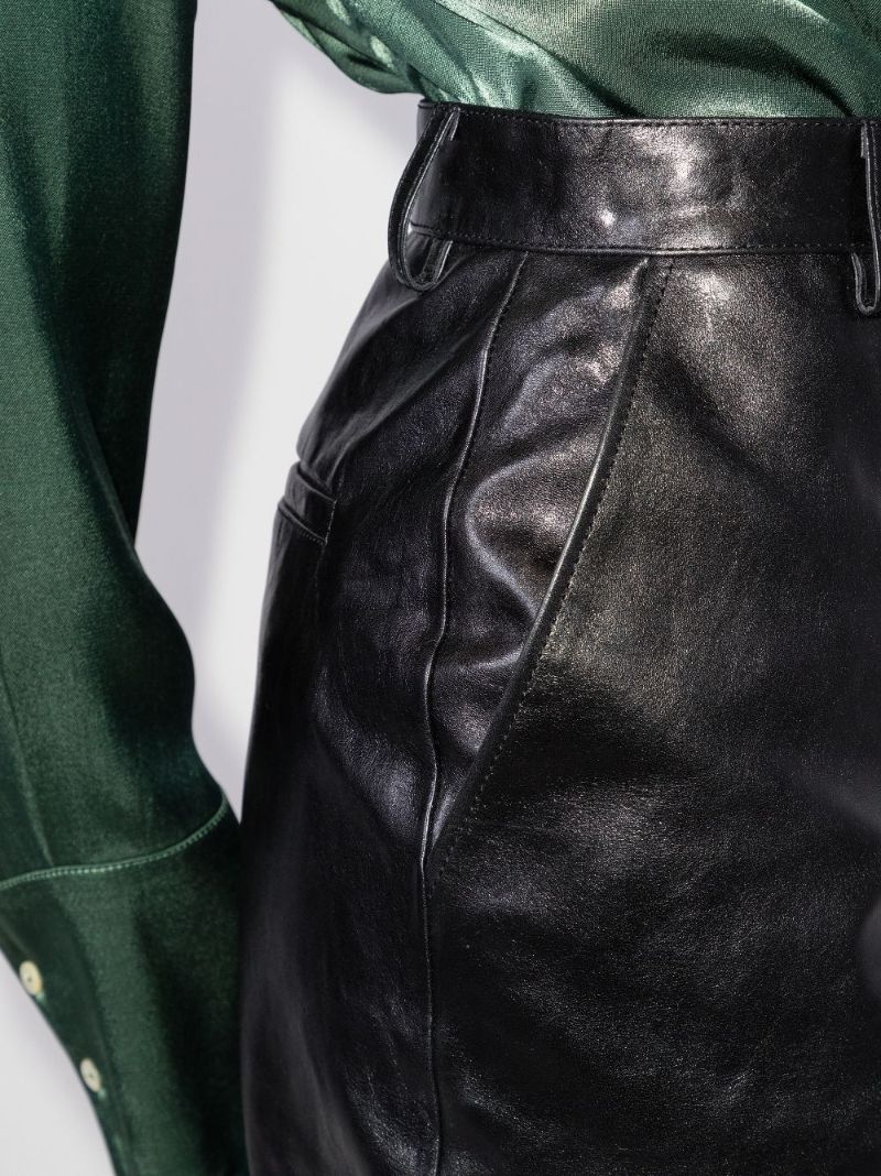 High Waist Leather Trousers