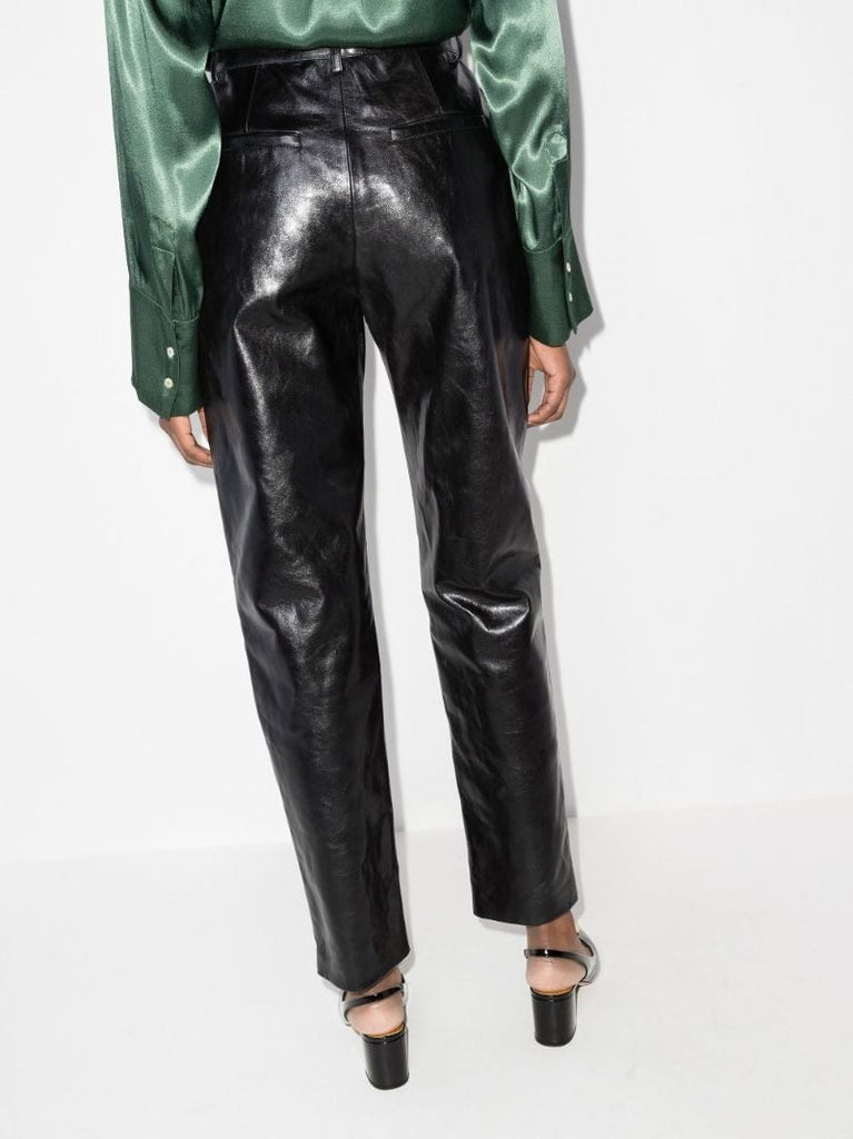 High Waist Leather Trousers