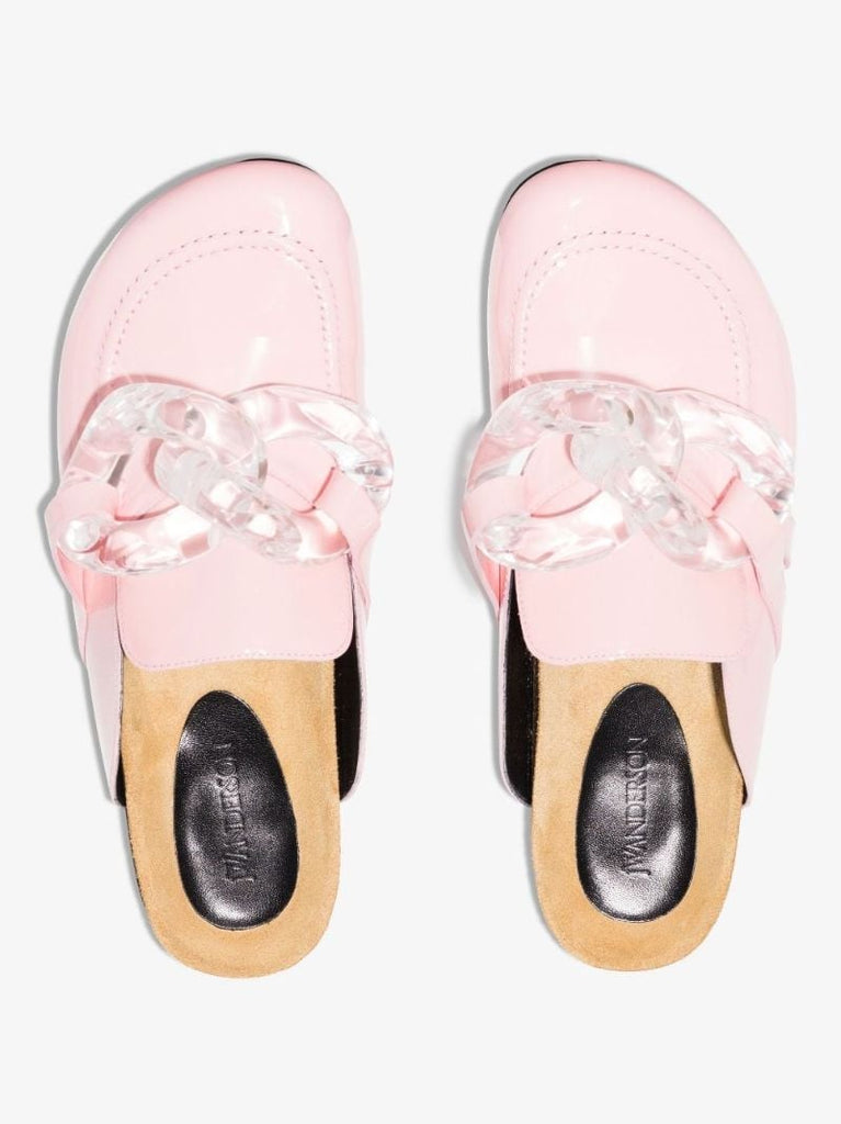 Pink Chain Patent Leather Loafers