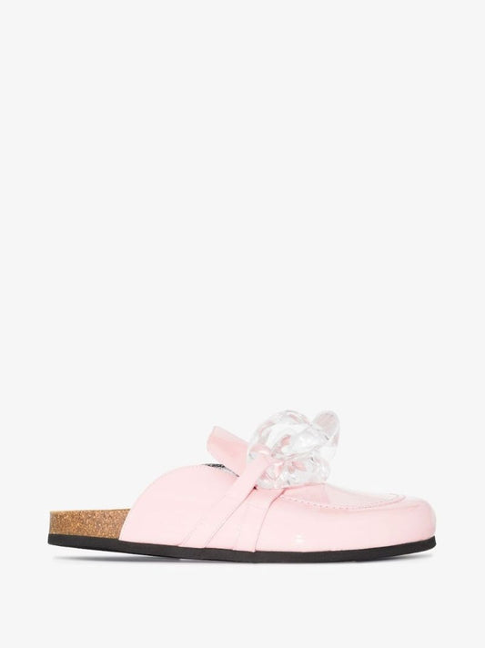 Pink Chain Patent Leather Loafers