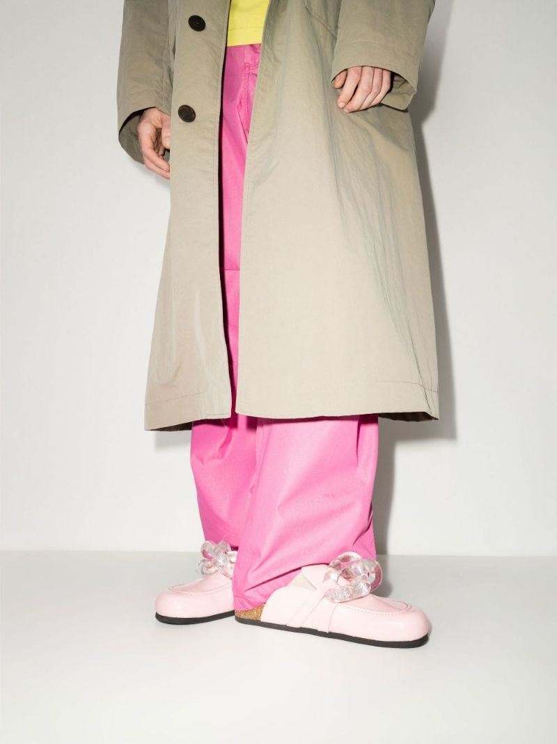 Pink Chain Patent Leather Loafers