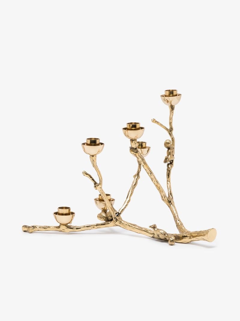Gold Tone Twiggy Candle Holder