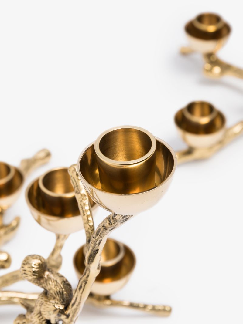 Gold Tone Twiggy Candle Holder