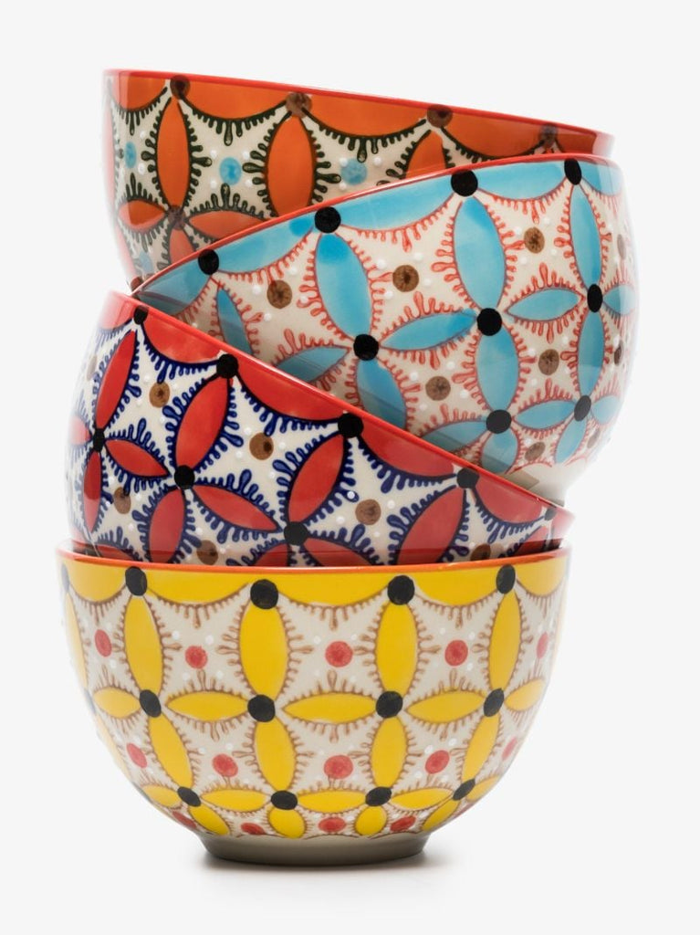 Multicolour Hippy Snack Bowl Set