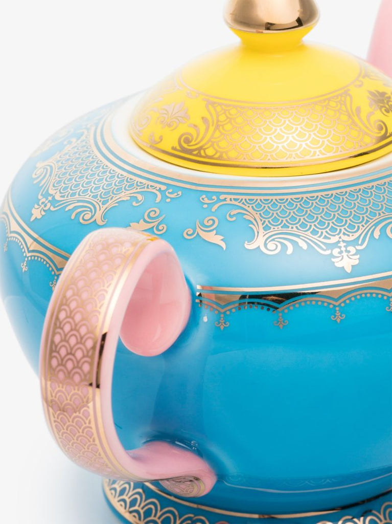 Blue Grandpa Porcelain Teapot