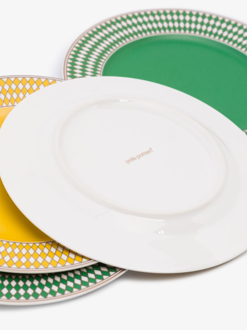 Green and Yellow Chess Side Plate Set