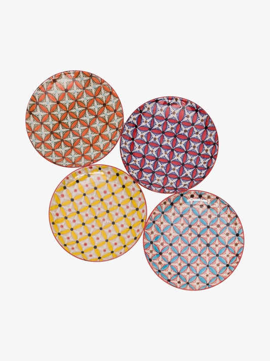 Multicoloured Hippy Side Plate Set