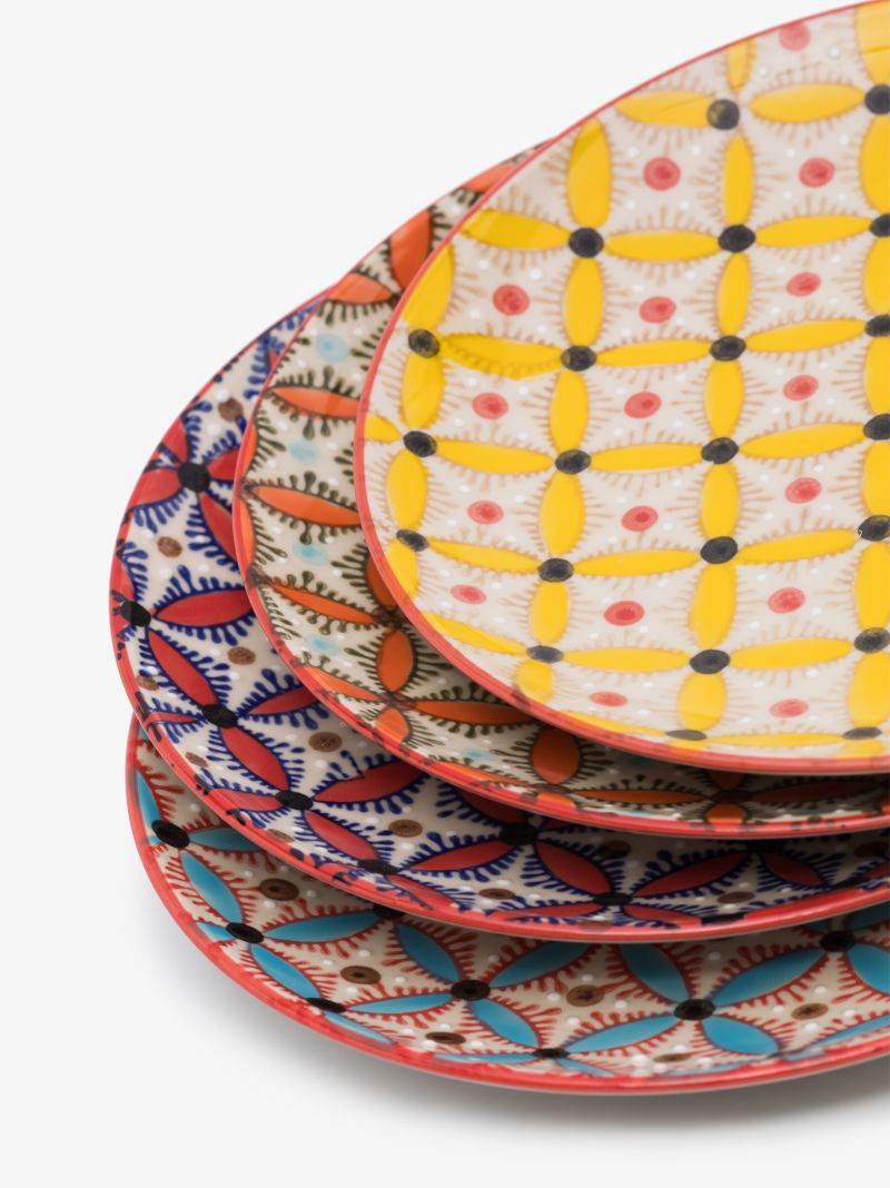 Multicoloured Hippy Side Plate Set