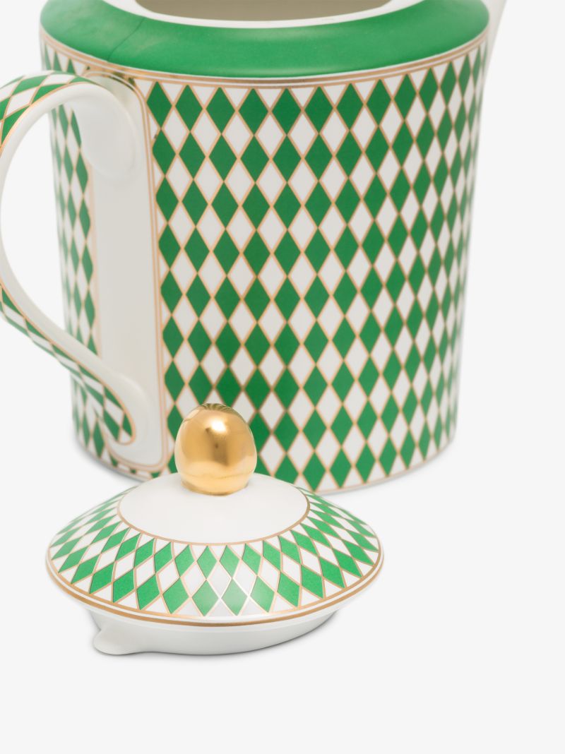 Green Chess Porcelain Teapot