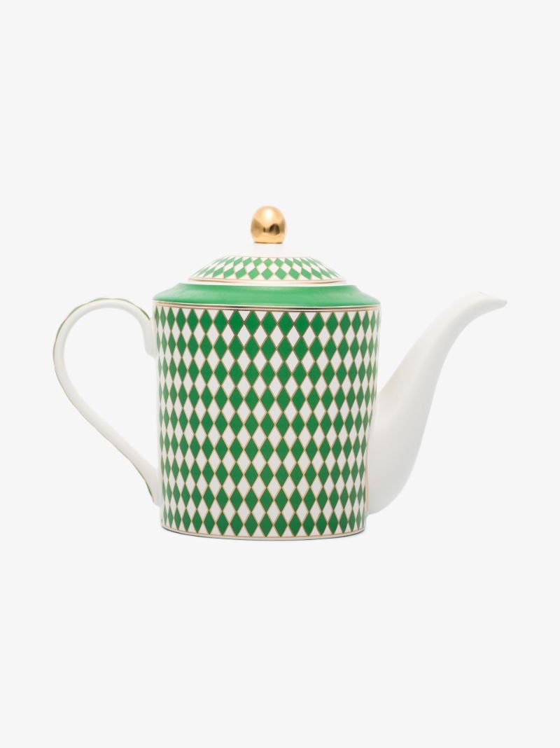 Green Chess Porcelain Teapot