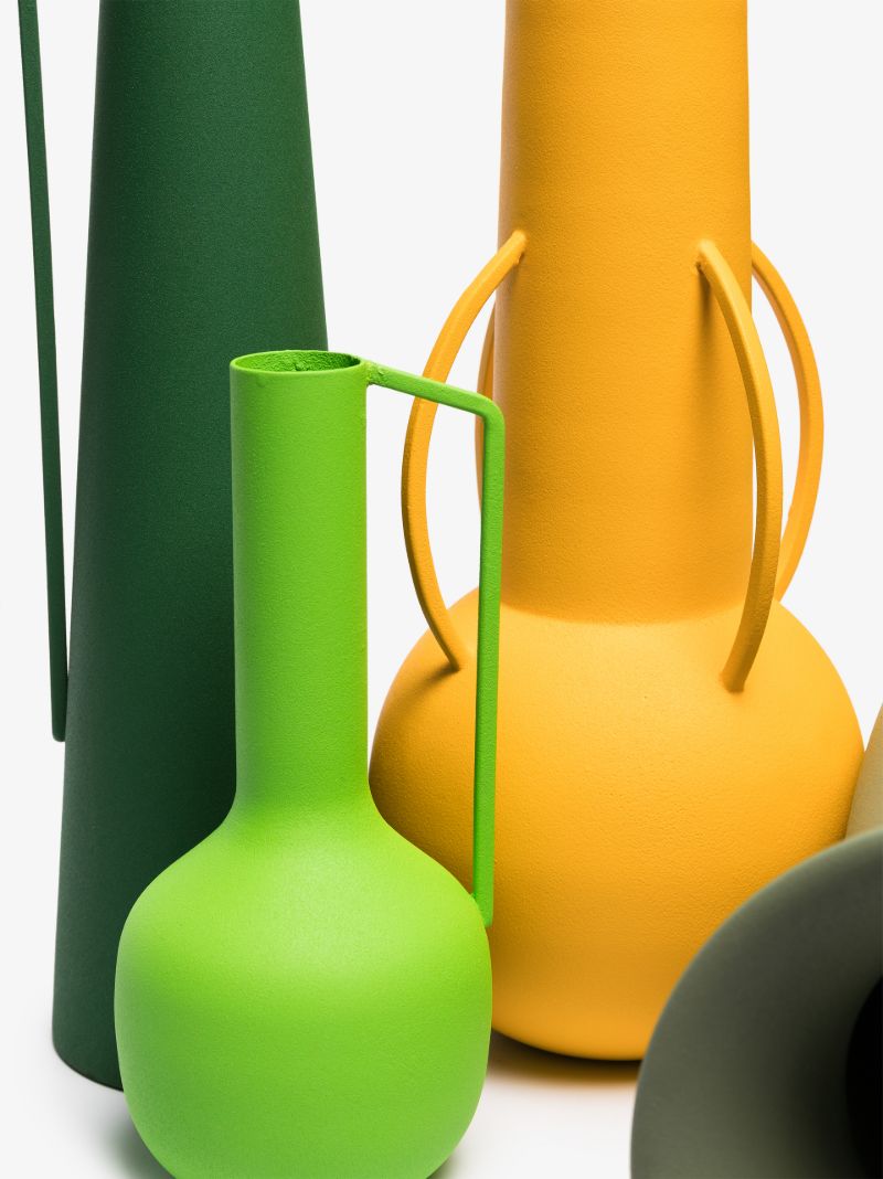 Green and Orange Roman Vase Set