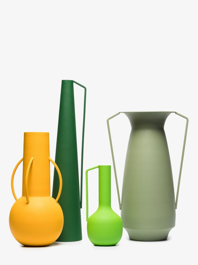 Green and Orange Roman Vase Set