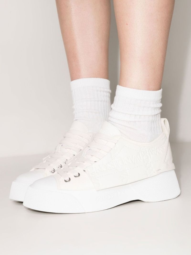 White Low Top Leather Sneakers