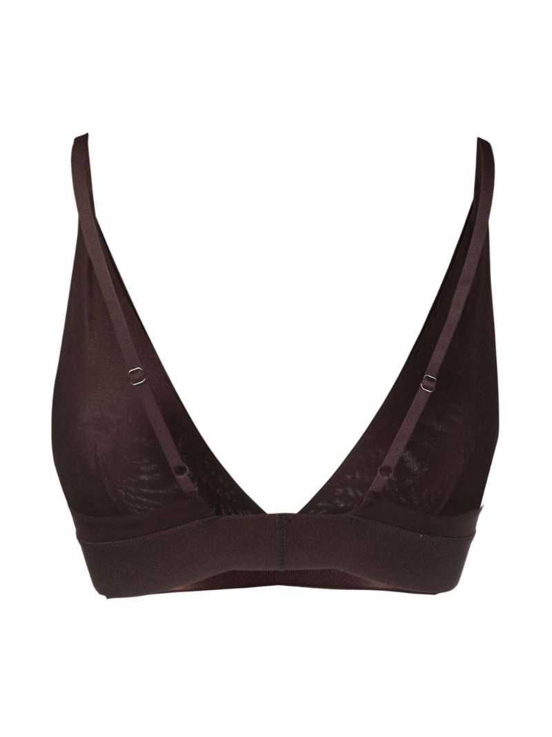 Brown Ribbed Triangle Bralette