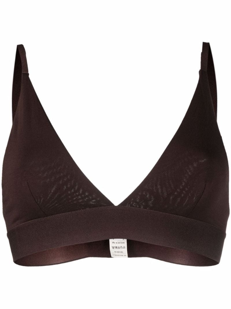 Brown Ribbed Triangle Bralette